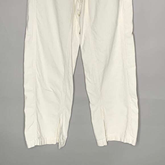 Zara 4 Womens Ecru Wide Leg Baggy Jeans Split Hem High Rise 100% Cotton - Picture 5 of 10